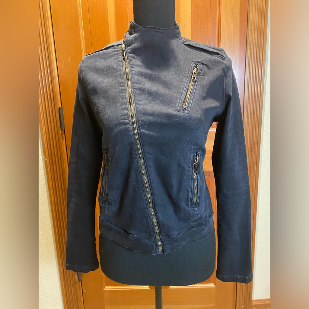 J Brand Lunar Navy Denim CoatJacket Size Small